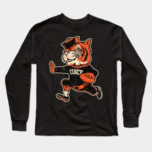 Cincinnati Reimagined Vintage Fighting Mascot Long Sleeve T-Shirt